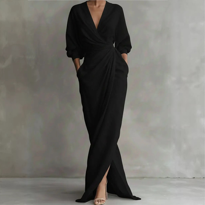 ⌛Limited-time 52% Offer-Women's Elegant V-Neck Wrap Maxi Dress👗✨