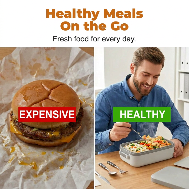 Portable Self-Heating Electric Lunch Box