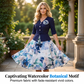 Women's Elegant Half-Sleeve Floral Dress
