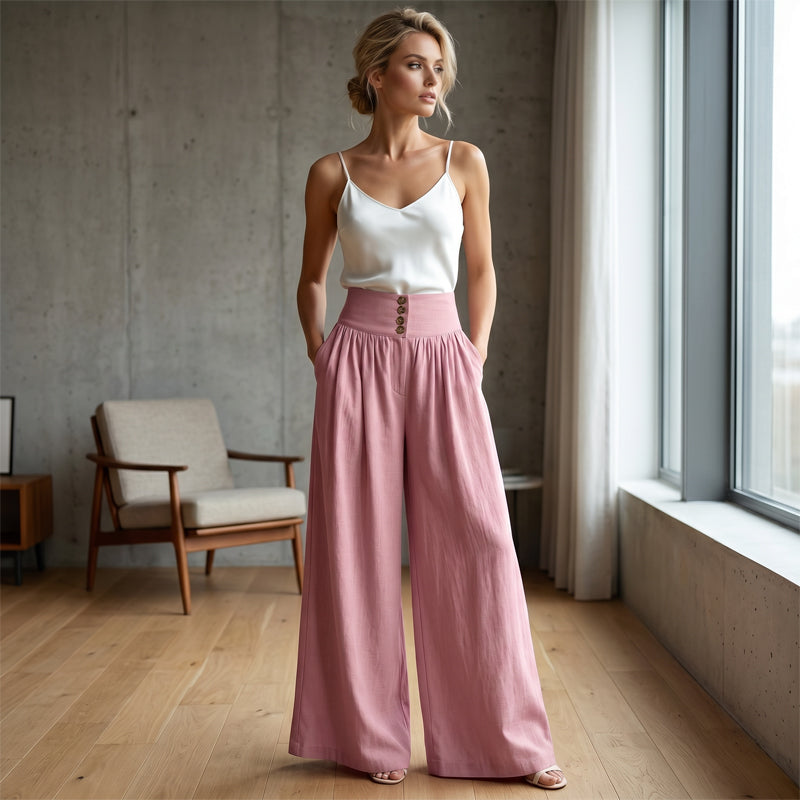 🌷Elegant Discount-🌼Women's High-Waist Pleated Wide-Leg Pants🌸