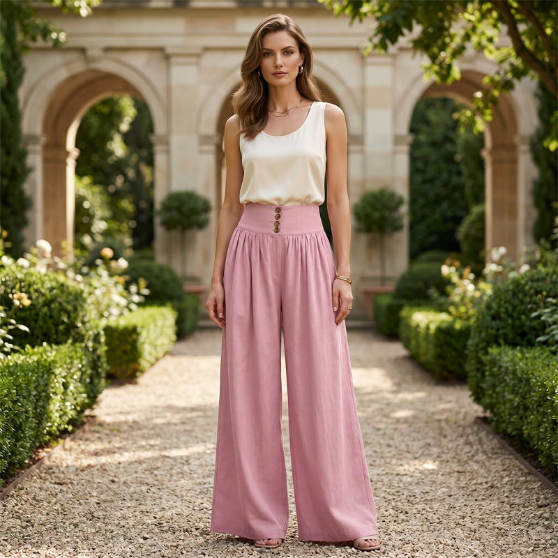🌷Elegant Discount-🌼Women's High-Waist Pleated Wide-Leg Pants🌸