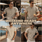 👕Men's Short Sleeve Breathable Henley Shirt– Breathable Textured Top With Contrast Trim✨