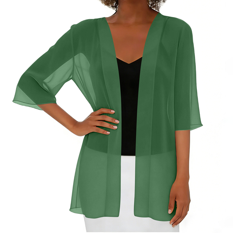 🏆LAST DAY SALE: ONLY ￡9.99!!🎁✨Women's Chiffon Open Front Cardigan Loose
