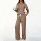 Women's Ribbed Knit Top & Pants 2-Piece Set