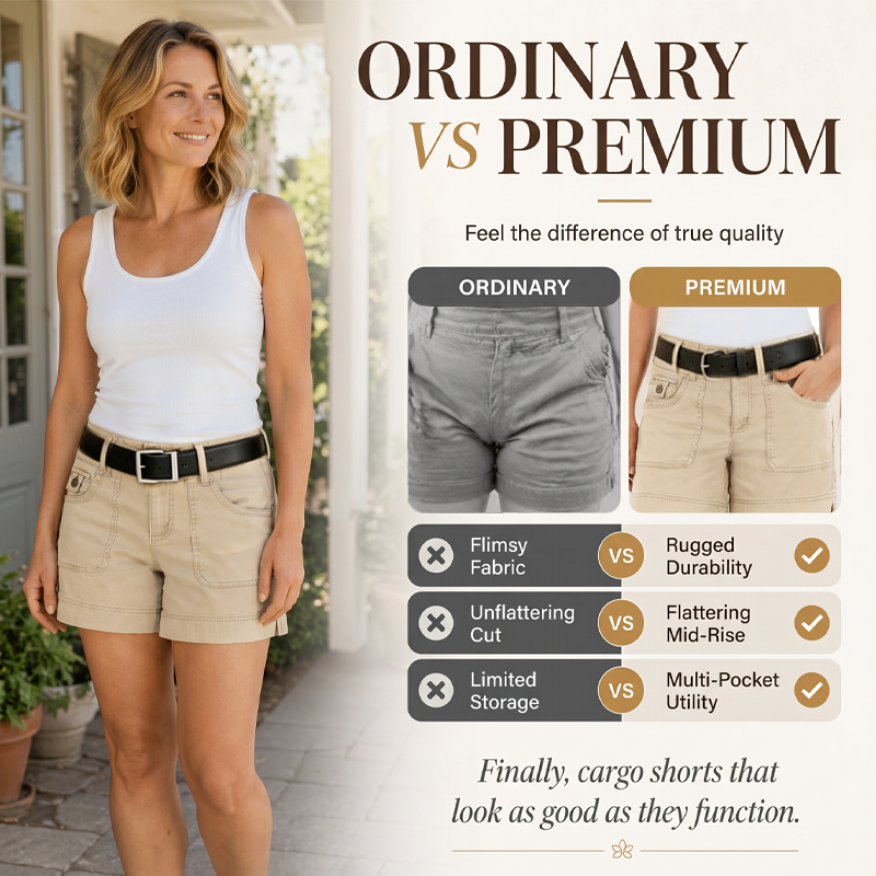 🎉 LIMITED TIME 50% OFF! 🩳 Women's Casual Stretch Shorts with Utility Pockets – Comfort Fit & Practical Storage 🌿