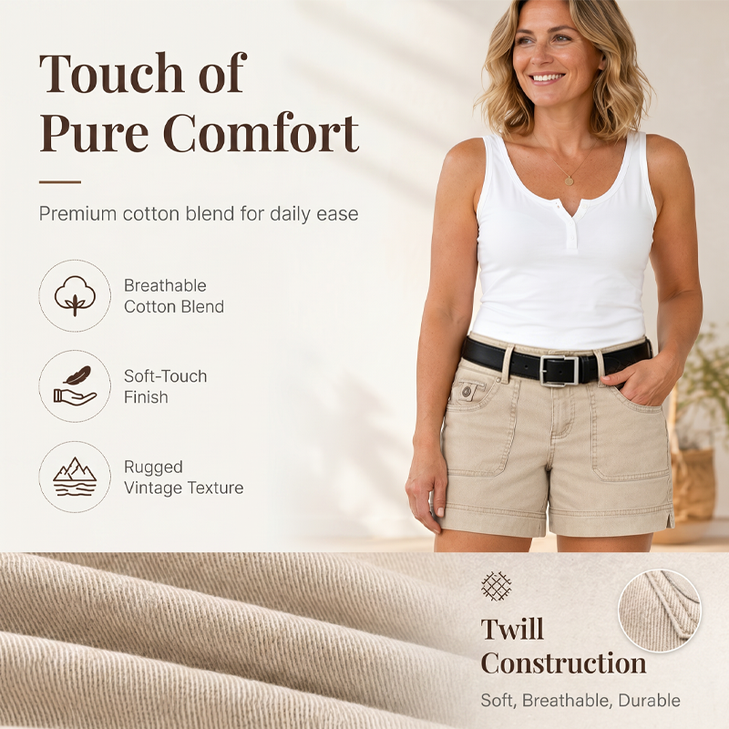 🎉 LIMITED TIME 50% OFF! 🩳 Women's Casual Stretch Shorts with Utility Pockets – Comfort Fit & Practical Storage 🌿
