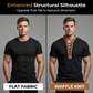 Men’s Waffle Knit T-Shirt Contrast Lace Up Casual Short Sleeve Tops
