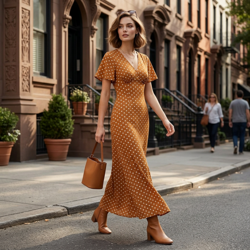 🌸 50% OFF NOW! 🌸Women's V-Neck Polka Dot Maxi Dress