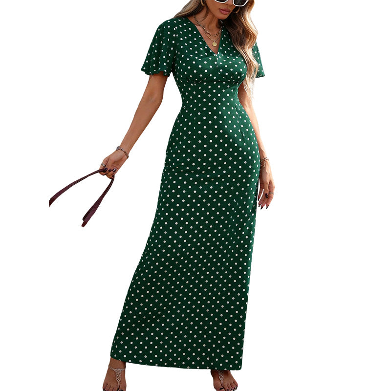🌸 50% OFF NOW! 🌸Women's V-Neck Polka Dot Maxi Dress
