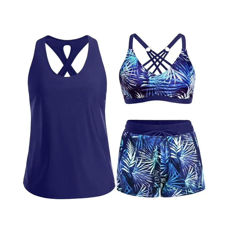 🔥2026 Hot Sale 50% OFF✨⚡ 50K+ SOLD! 🎁Women's 3-Piece Swimsuit Tankini Set with Shorts👙