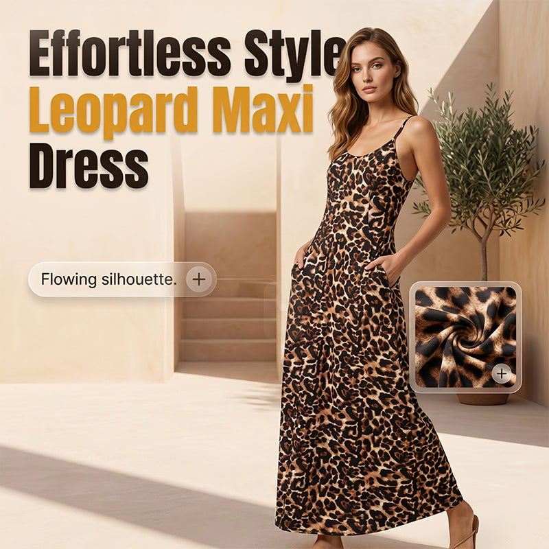 🐆 2026 Sale — Over 41,000 Sold!✨ Women's Leopard Print Maxi Dress