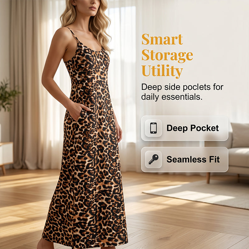 🐆 2026 Sale — Over 41,000 Sold!✨ Women's Leopard Print Maxi Dress