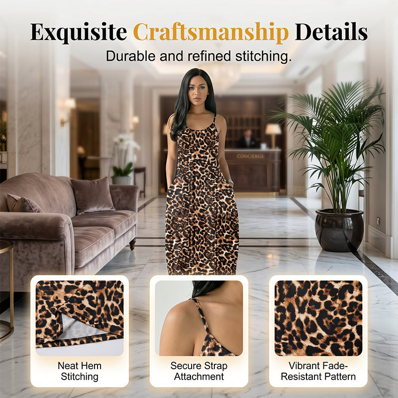 🐆 2026 Sale — Over 41,000 Sold!✨ Women's Leopard Print Maxi Dress