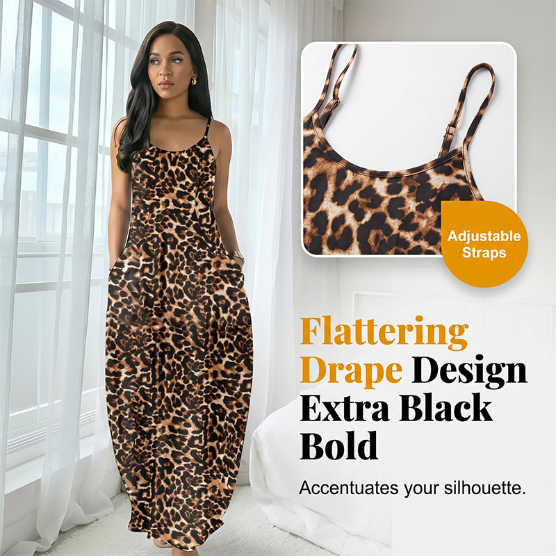🐆 2026 Sale — Over 41,000 Sold!✨ Women's Leopard Print Maxi Dress