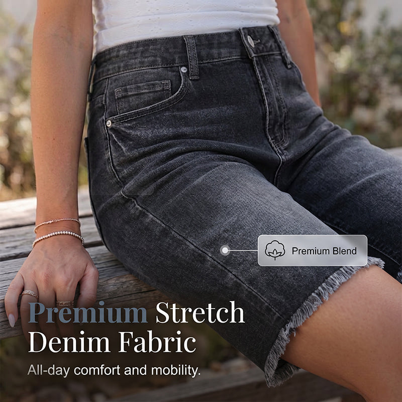 🎁2026 New Arrivals 50% OFF💥Women's Casual High Waisted Fringed Denim Shorts – Stretchy & raw hem – Perfect for summer, beach or casual outings – comfortable and trendy 🏖️✨