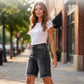 🎁2026 New Arrivals 50% OFF💥Women's Casual High Waisted Fringed Denim Shorts – Stretchy & raw hem – Perfect for summer, beach or casual outings – comfortable and trendy 🏖️✨