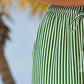 Women's Striped Cotton Linen Capri Pants with Pockets