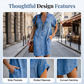⌛Limited-Time Offer⏰-Women's Loose-Fitting Collared Zipper Denim Dress with Pockets