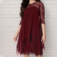 🎁Hot Sale🎁65% OFF💥Women's Elegant High-Low Hem Lace Overlay Dress