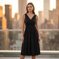Women's Sleeveless V-Neck Twisted Dress