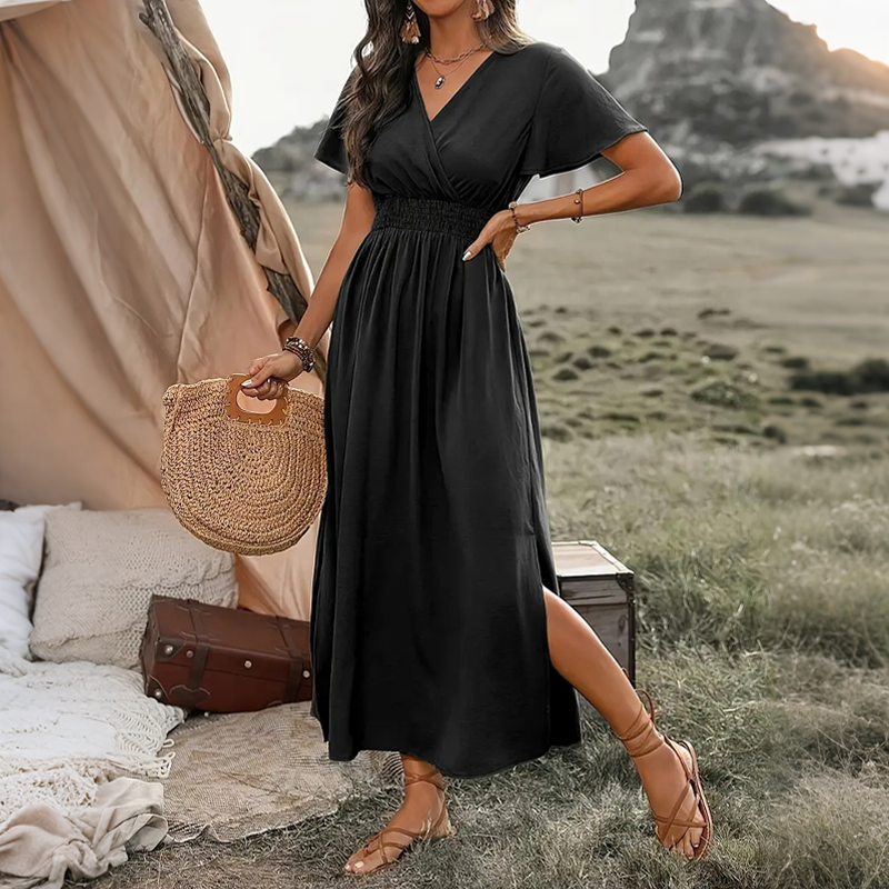 🎁2026 New Arrivals 60% OFF💥Women's Summer V-Neck Side Slit Maxi Dress