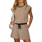 Women’s Striped Cap Sleeve Top Shorts 2-Piece Set