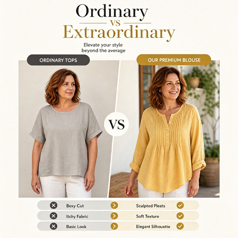 🔥👚2026 Summer Hot Sale– Only ￡12.99!!⚡️Women's Long Sleeve Pleated Henley Neck Blouse✨Soft Breathable Elegant Casual Pleated Top Daily Commute Outfit UK🇬🇧💐