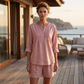 🔥👚2026 Summer Hot Sale– Only ￡12.99!!⚡️Women's Long Sleeve Pleated Henley Neck Blouse✨Soft Breathable Elegant Casual Pleated Top Daily Commute Outfit UK🇬🇧💐
