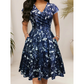 Women's Elegant Printed Dress with Pockets