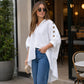 Women's Oversized Asymmetrical Shirt with Eyelet Details