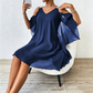 Women's Flowy Cold-Shoulder V-Neck Dress