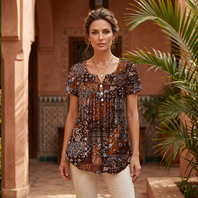 👚 50% OFF NOW! 🌞 Women's Casual V-Neck Top – Soft fabric, flattering fit & breathable – Perfect for summer days & effortless style ✨