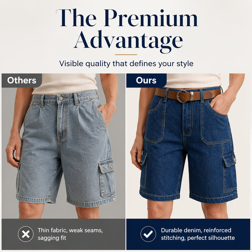 Women’s Loose Fit Denim Cargo Shorts