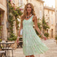 Women's Sleeveless O-Neck Tiered Midi Dress