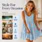 Women's Sleeveless O-Neck Tiered Midi Dress