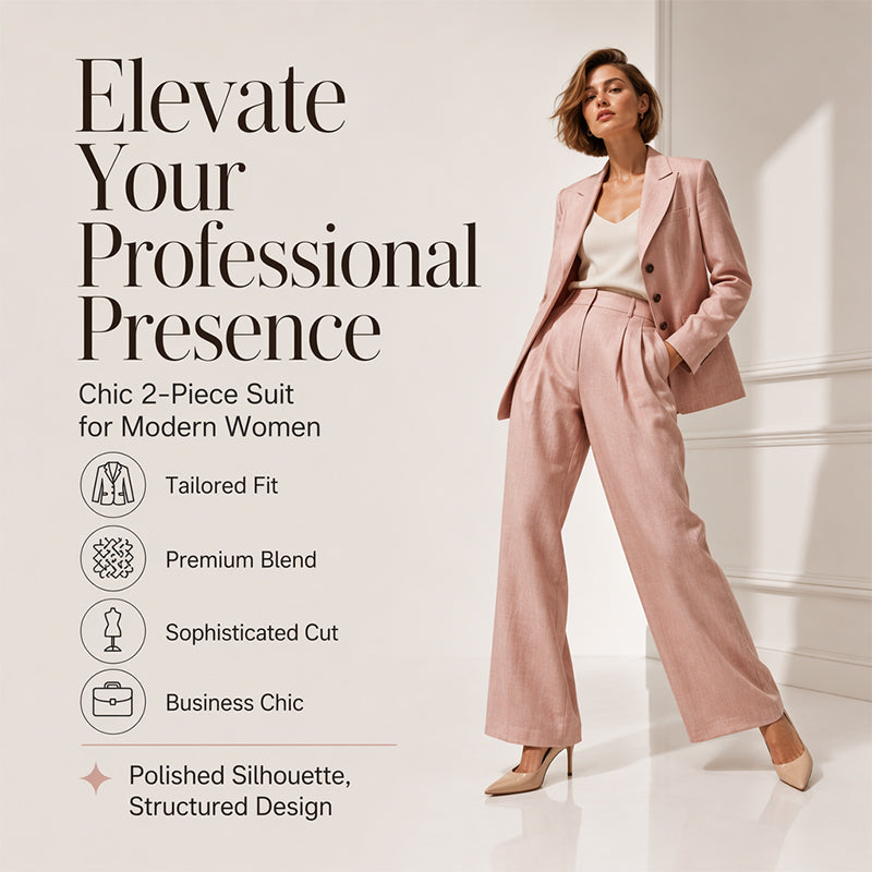 ⌛Limited-Time Offer-Women's Casual Blazer & Trousers 2-Piece Suit