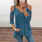 ⌛Limited-Time Offer-Women's Lace Cold Shoulder Top with Zipper