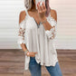 ⌛Limited-Time Offer-Women's Lace Cold Shoulder Top with Zipper