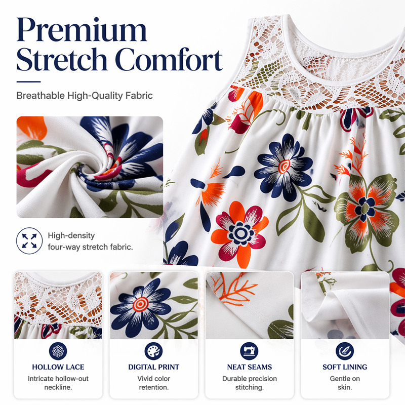 ⏳Limited time – 50% OFF⏰Women's Elegant Sleeveless Floral Dress