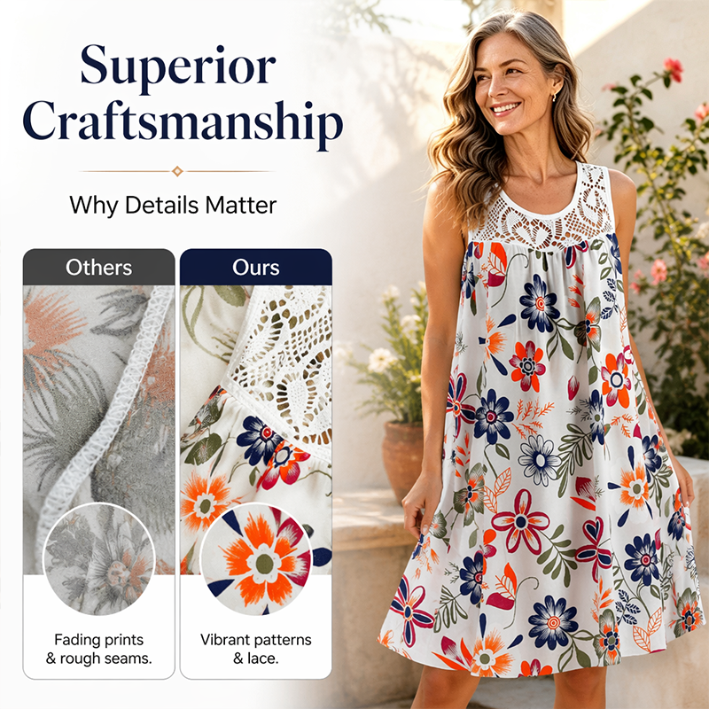 ⏳Limited time – 50% OFF⏰Women's Elegant Sleeveless Floral Dress