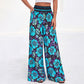 ⌛Limited-time offer-Women's Floral Print High-Waisted Wide-Leg Pants