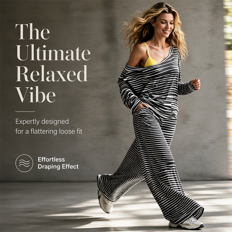 ☀️ Effortless Stripe Lounge Set– Soft, Stylish & Perfect For Every Occasion✨
