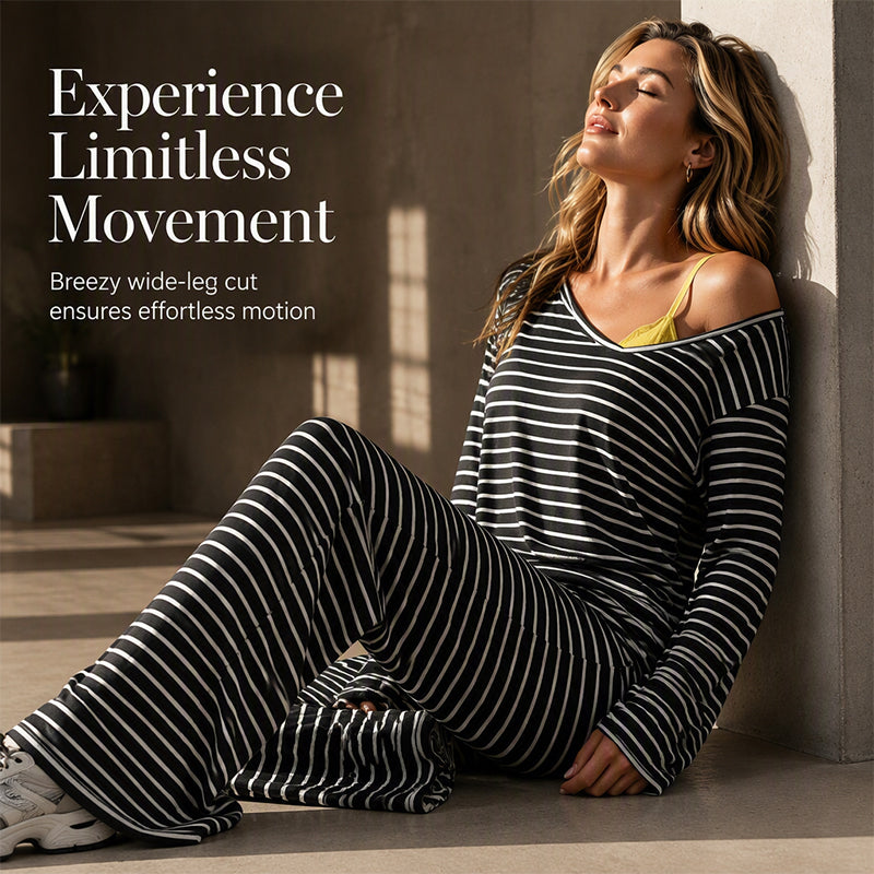 ☀️ Effortless Stripe Lounge Set– Soft, Stylish & Perfect For Every Occasion✨