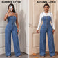 🚀Free delivery🚀Women Spaghetti Strap Wide Leg Denim Jumpsuit