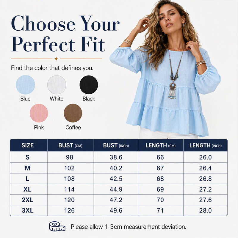 Women's Summer Lantern Sleeve Tiered Ruffle Blouse