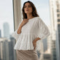 Women's Summer Lantern Sleeve Tiered Ruffle Blouse