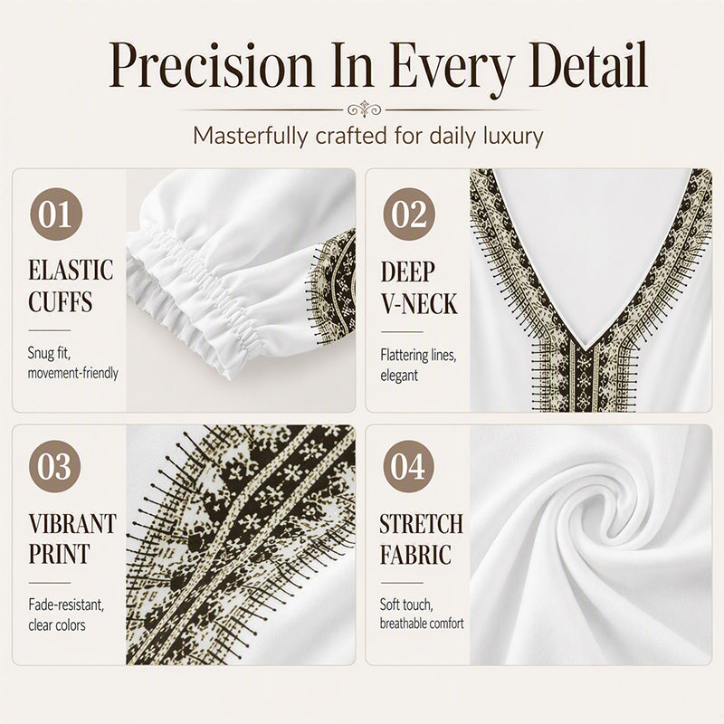✨🛍️Fresh Drop - V-Neck 3D Print Long Sleeve – Flattering Fit & Modern Aesthetic for Any Wardrobe