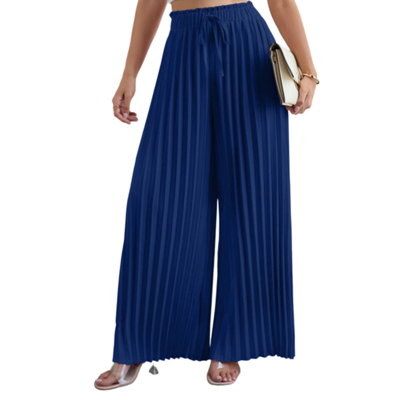 Best Seller🔥 👖 Pleated wide-leg pants with an adjustable drawstring – soft drape and wrinkle-free elegance