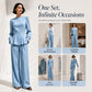 ✨New Arrivals & Special Offers-Women's Elegant Puff Sleeve Top & Wide-Leg Pants Set