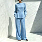 ✨New Arrivals & Special Offers-Women's Elegant Puff Sleeve Top & Wide-Leg Pants Set